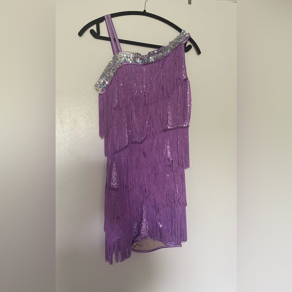 Beautiful Purple Fringe Dance Costume.